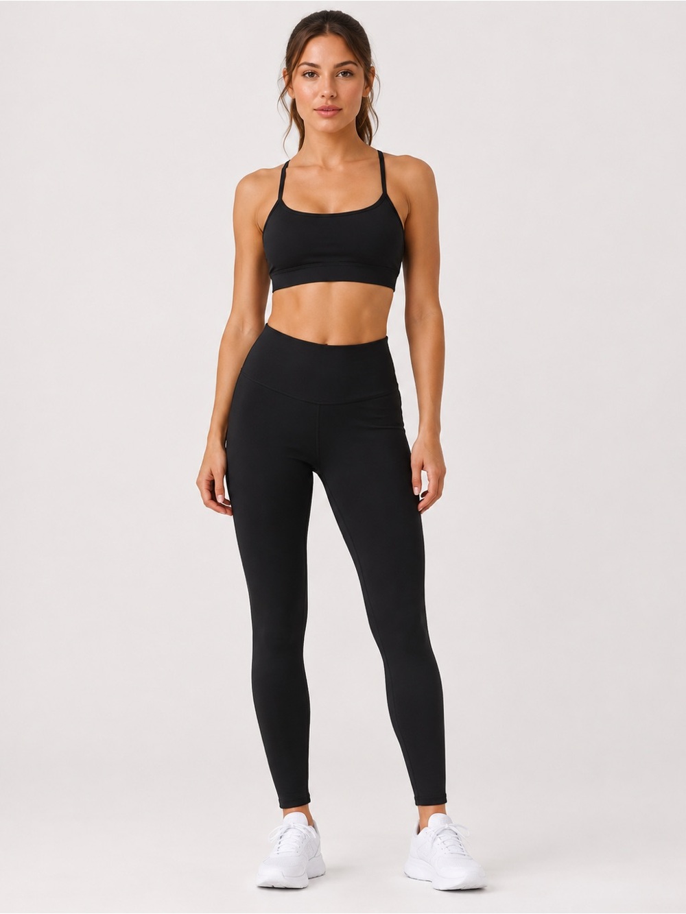 Level Up Active Womens Black Leggings Size L High Waist Gym Workout Yoga Running